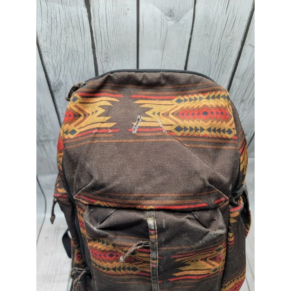 Burton Cadet Backpack Sierra Print Aztec Southwestern Tribal Canvas 30L Rare